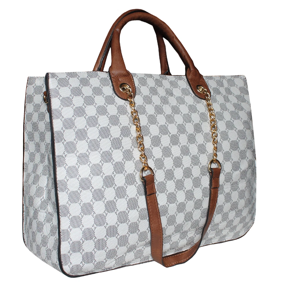 Borsa donna 2 in 1 Bauletto grande capiente tracolla catena 6281 - Immagine 3 di 4