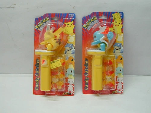 1999 Toy Pokémon Candy Catcher Dispenser Pikachu & SQUIRTLE 1999 VINTAGE SET