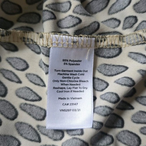 TALBOTS Dress Womens XL Petite Fit & Flare Smocked Split Neck Animal Print - Picture 4 of 7