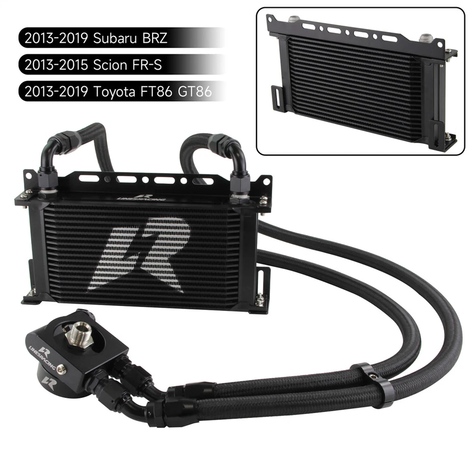 19 Row Oil Cooler Kit Thermostatic For Subaru BRZ Scion FR-S FA20 Toyota GT86 - Image 2 of 4