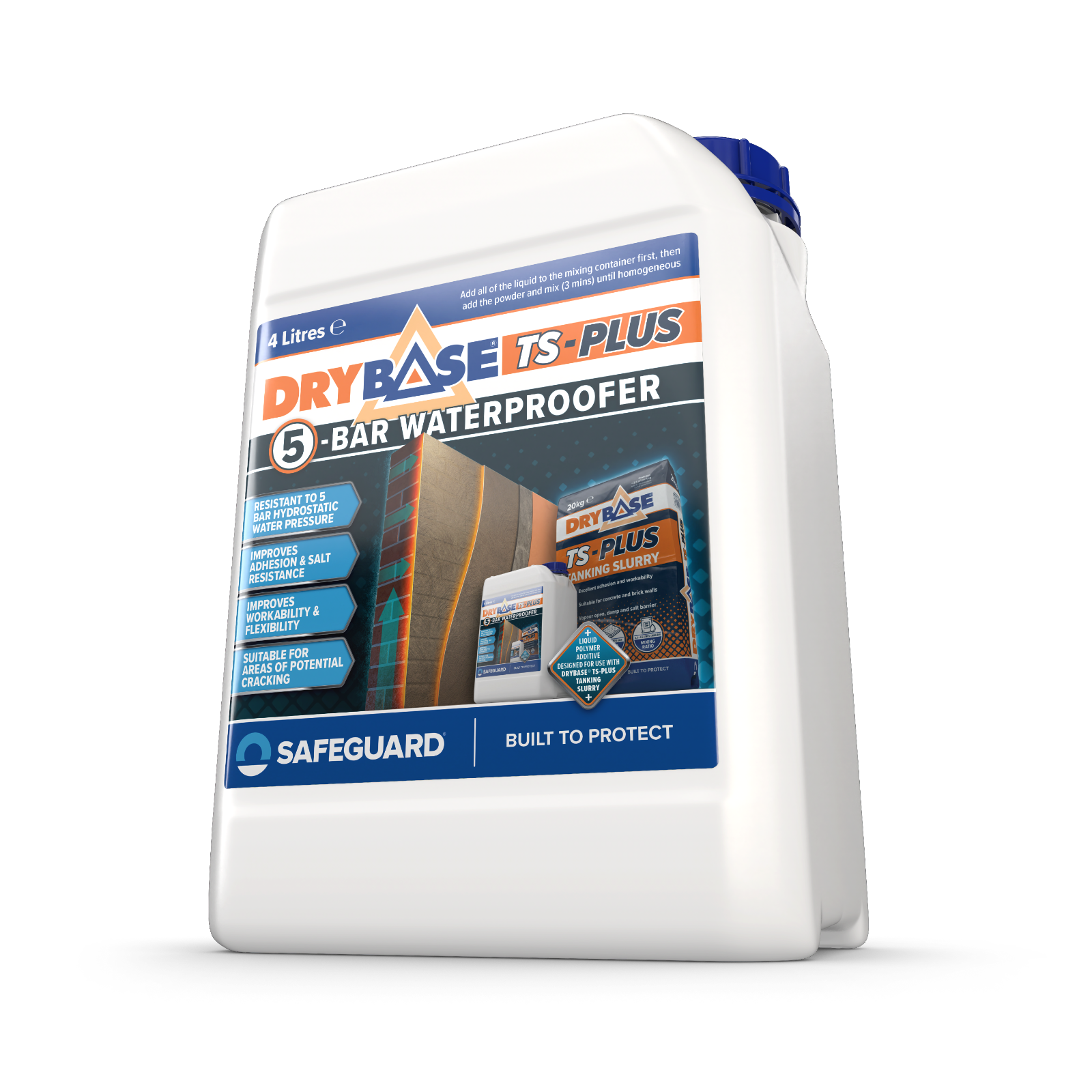 Drybase TS-Plus 5-Bar Waterproofer 4 Litres for Drybase TS-Plus Tanking Slurry