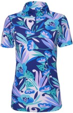 NWT Ladies IBKUL CAROLINE NAVY Short Sleeve Mock Golf Shirt - XS S M L XL  XXL