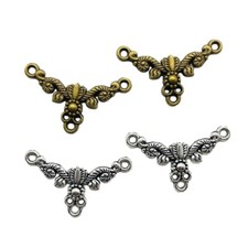 200pcs/pack Flower Tibetan Silver Charms Pendant Connector For Jewelry Making