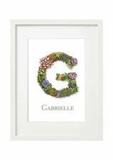 'G' Personalised Illustrated Alphabet Art Print, perfect modern nursery gift 
