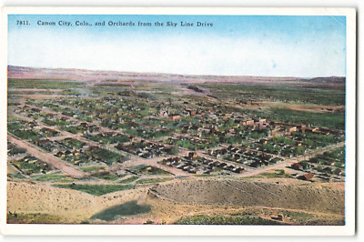 Canon City, Colo., and Orchards from the Sky Line Drive VTG Postcard VPC03.