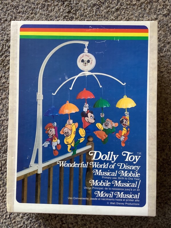 Vintage WONDERFUL WORLD OF DISNEY MUSICAL MOBILE Dolly Toy Working No.617-F
