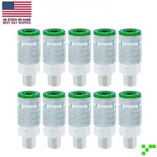 10 Piece A-Style Type-B Coupler Set 1/4" NPT Male Thread Green Color-Coded ARO