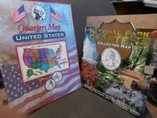 Lot Of 2 Quarters Collector Maps. State Quarters  National Park Quarters