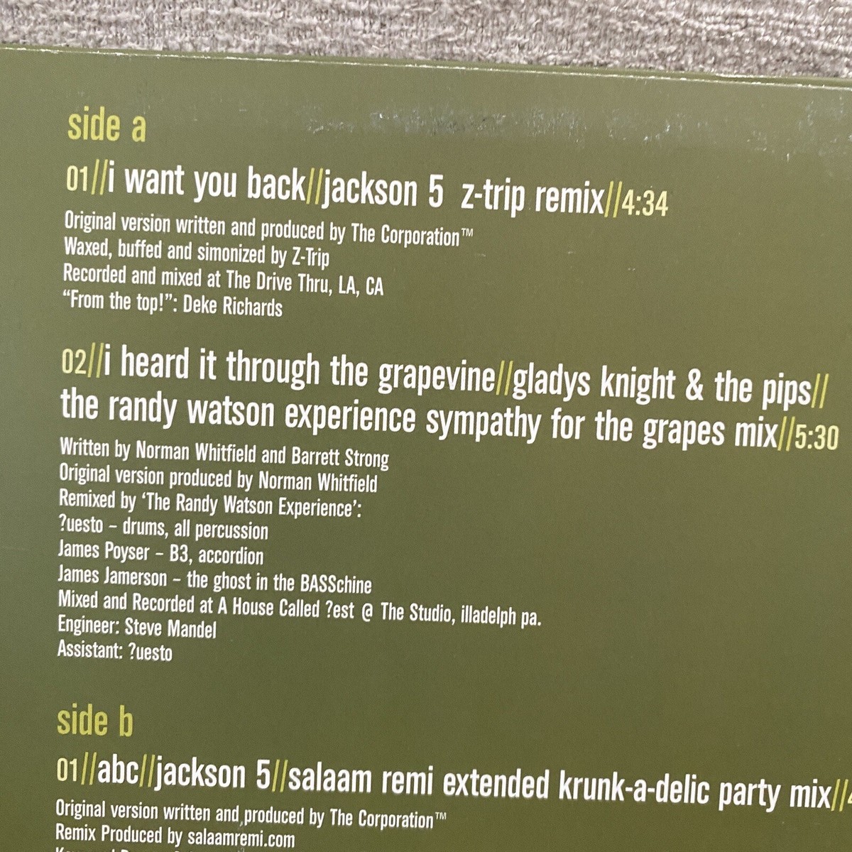 Motown Remixed Vol 1 Hip Hop 2005 Jackson 5 COVER ONLY AS IS Motown Remixed Vol 1 Hip Hop 2005 Jackson 5 COVER ONLY AS IS