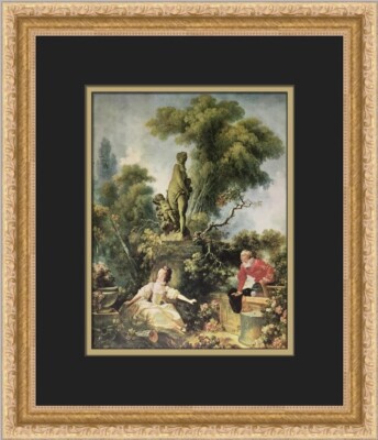 Jean-Honoré Fragonard The Meeting Custom Framed Print