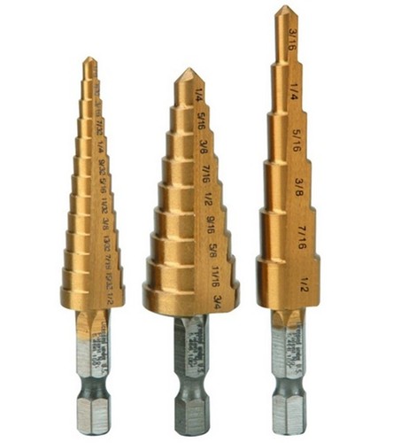 STEP Drill BIT Set - Unibit 1/4 HEX 