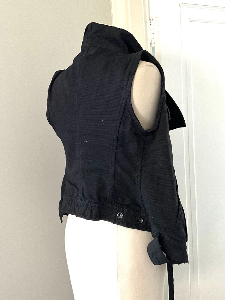 Chaleco vaquero negro recortado Rick Owens DRKSHDW de la década de 2000 Foto 3 de 4