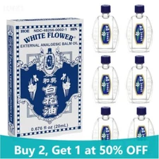 White Flower External Analgesic Balm Oil, 20ml, Authentic US Import (6 Bottles)