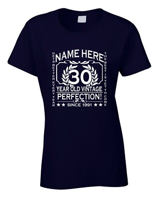 30. Geburtstag T-Shirt Damen tailliert personalisiert Name hinzufügen tolles Geschenk Damen cool