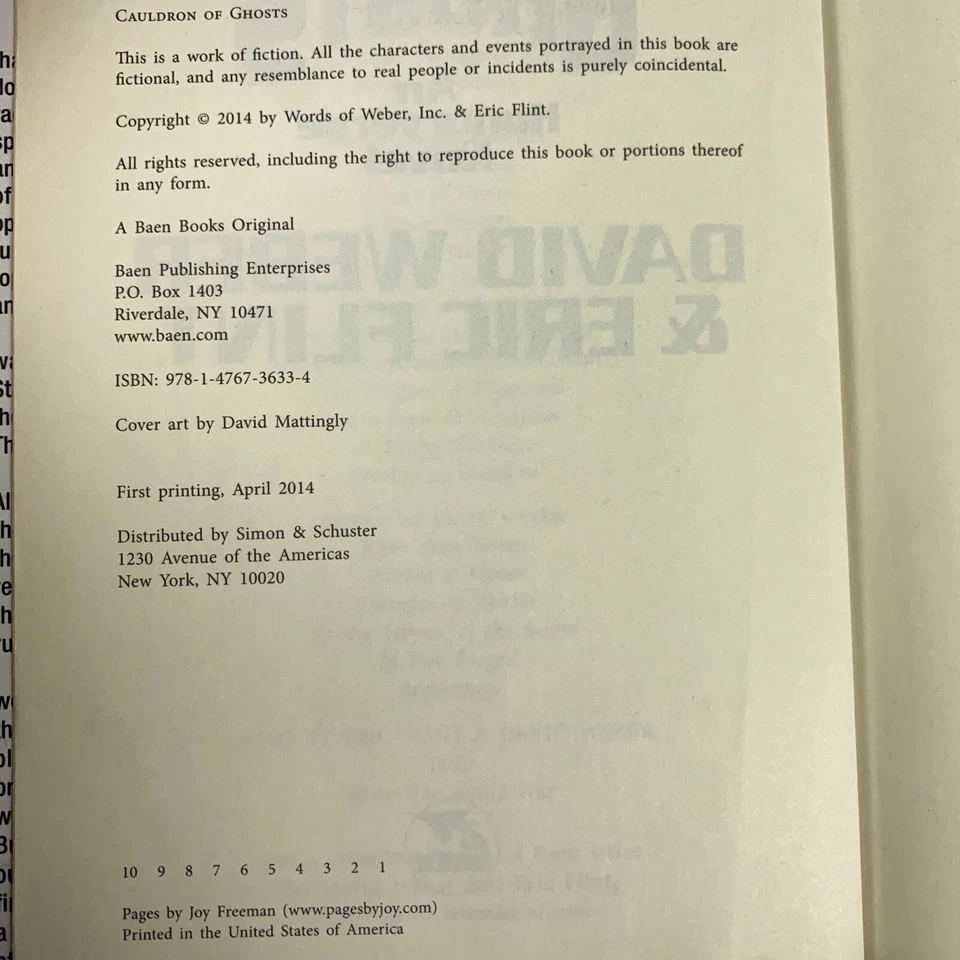 Cauldron of Ghosts David Weber Eric Flint 2014 1st Printing Hardcover DJ Sci-Fi - Image 4 of 4