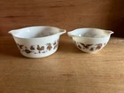 Pyrex Early American Casserole Dish Mixing Bowl 441 1.5 Pt 474-B 1.5 Qt Vtg Lot