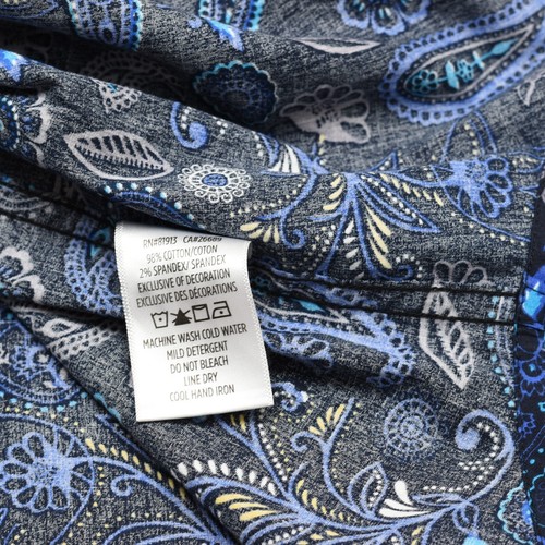 Robert Graham Men's Button Shirt Paisley Cotton Blend Blue Size M Classic Fit - Picture 8 of 8