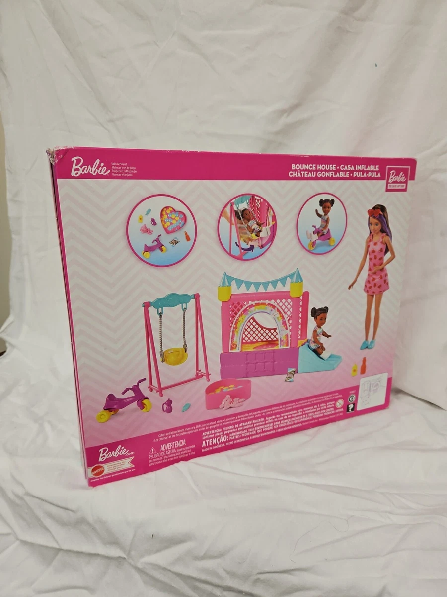 Barbie Coffret Barbie Skipper Baby-Sitter Château Gonflable avec