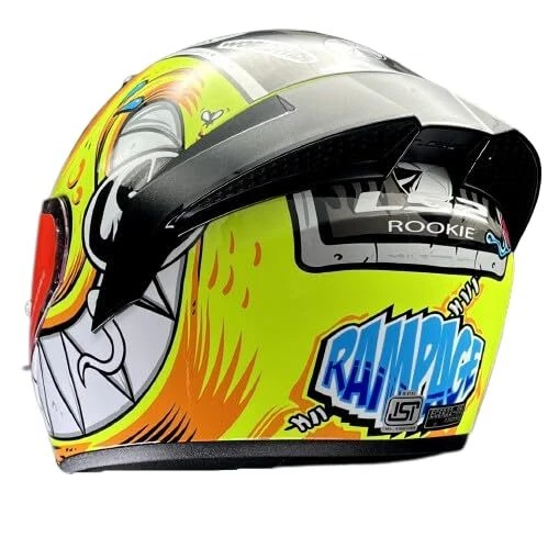 LS2 Helmet FF352 "Rookie  Rampage Gloss Fluo Yellow" - Image 4 of 4