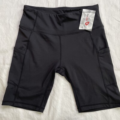 Baleaf Womens Athleisure Workout Yoga Shorts Size Medium Pockets Black New