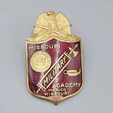 Vintage Missouri Military Academy Hat Cap Badge Engraved Named Anderson 103