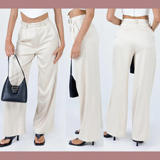 NEW 55 Princess Polly 4 US Amalia High Waisted Dress Pants in Beige 6032