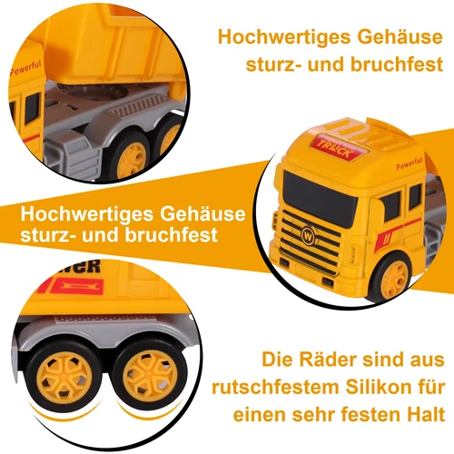 4 Stück Kinder Spielzeug Auto Geschenk Rückzug Technik Feuerwehr LKW Sanitärfahrzeug - Bild 3 von 29