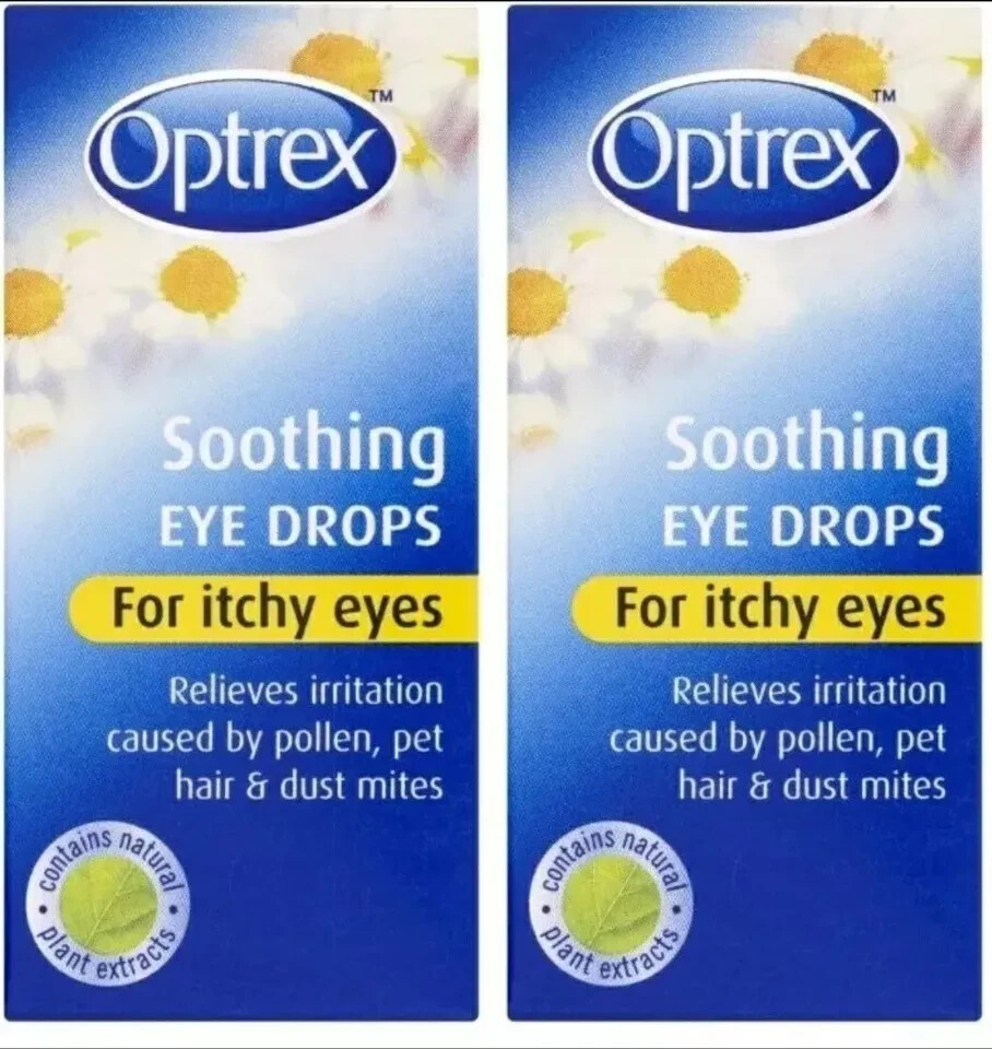 2x10ml - Optrex Eye Drops - Itchy Eyes Pollen Hay Fever - Relieves Irritation