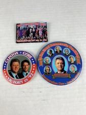 Clinton/Gore Political Pins Lot Of 3. 1992/1993 Election/ Inauguration. B2