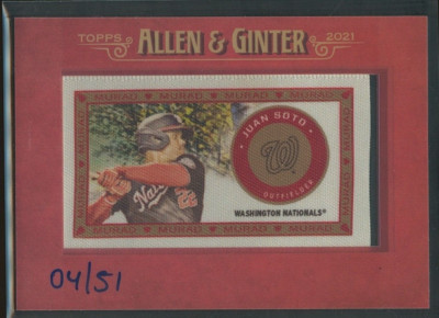 Juan Soto 2021 Topps Allen & Ginter Murad Reimagined Framed Mini Cloth 4/51