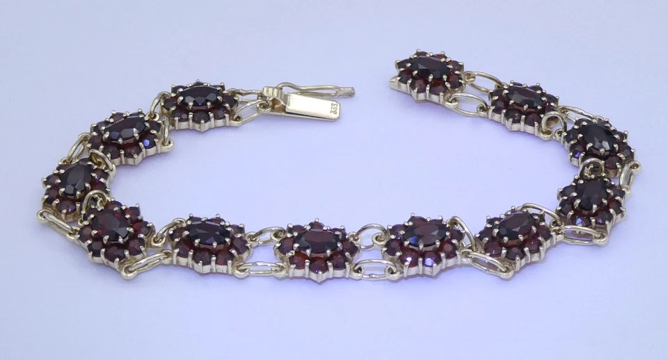 Granat-Armband „mit Böhmischem Granat“333er - 8 Karat Gelbgold (18cm) - Bild 3 von 4