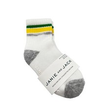 NWT Janie And Jack Striped Crew Socks Boys 18-24 Months White Cotton Blend Knit