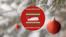 3rd Gen Ford Expedition Ugly Christmas Sweater Circle Ornament