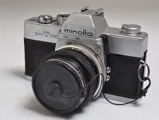 Minolta SRT-100 35mm SLR Film Camera with 55mm F1:1.9 MC rokkor PF lens-READ
