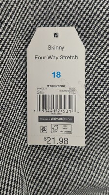 Time and Tru Womens Size 18 Four-Way Stretch Skinny Pants