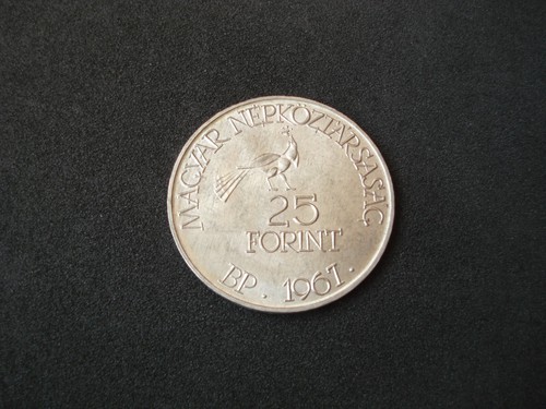 Hungary, 25 Forint, 1967, silver, UNC - Picture 2 of 2