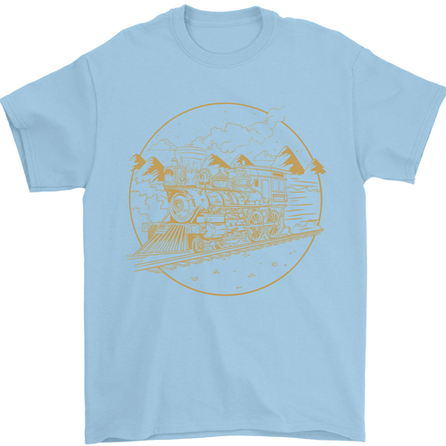 Gold Locomotive Steam Engine Train Spotter Mens T-Shirt 100% Cotton - Picture 58 of 95