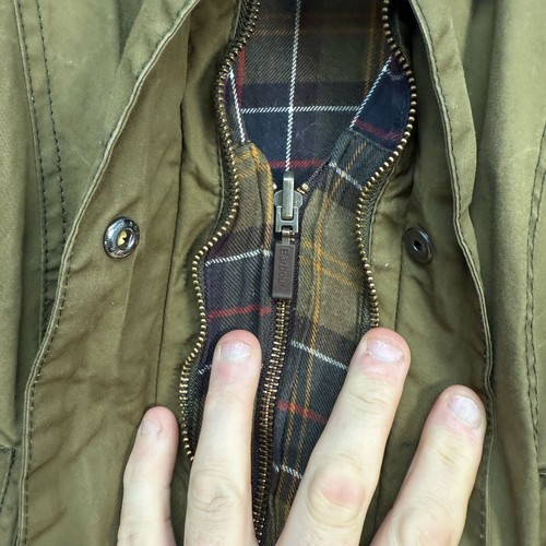 Barbour Wax Jacket Womens Size 10 Green 100% Waxed Cotton Classic Country Coat - Picture 10 of 19
