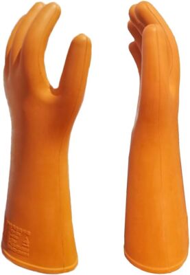 Electrical Insulated Lineman Rubber Gloves Class 2 Electrician High Voltage 20KV