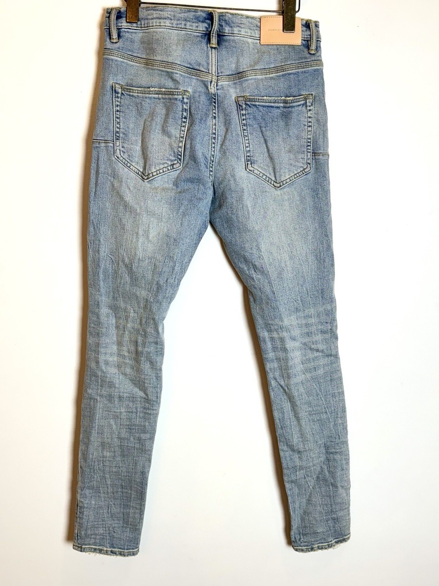 Purple Brand P002 Jeans Mens 31 Drop Fit Mid Rise Slim Leg Light 
