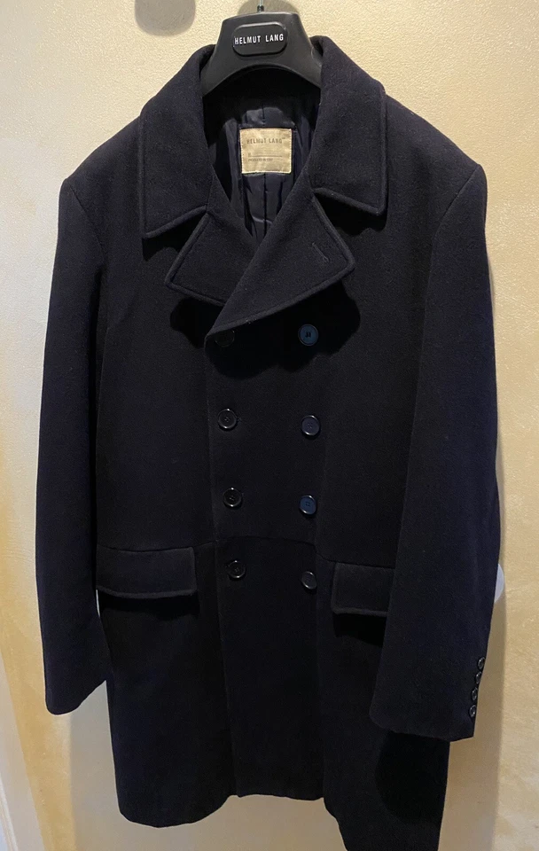 Helmut Lang Vintage Archive  Pea Coat Caban Double Breast Coat Tg 46 It  - Imagen 4 de 4