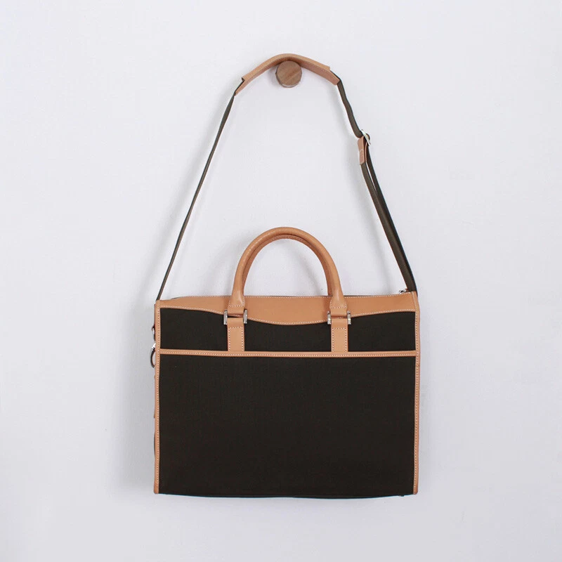 Miim Lucas Maletín Caqui para Portátiles 15" Cuero Borde Boutique Moda Bolso Foto 3 de 4