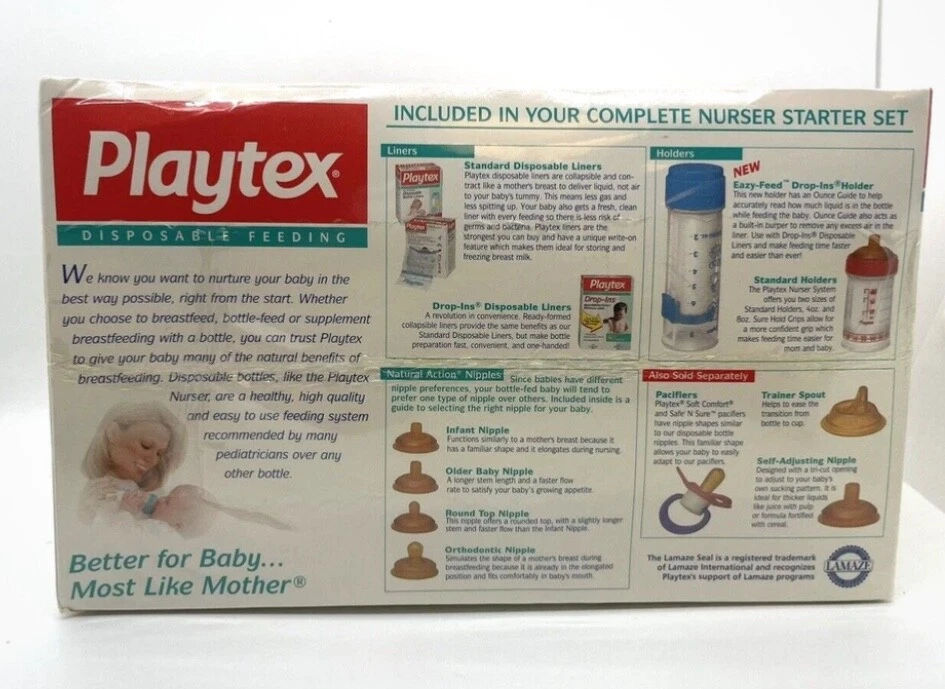 Vintage SEALED! Playtex Drop Ins Disposable Bottle Complete Nurser Starter Set - Image 2 of 2