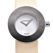 CHANEL La Ronde H0580 SS/leather white Dial Quartz Ladies Watch J#144839