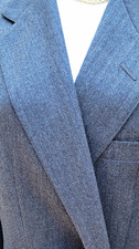 Austin Reed Mens 42L Gray Herringbone Wool Blazer Sport Coat Jacket Fred Hill NC