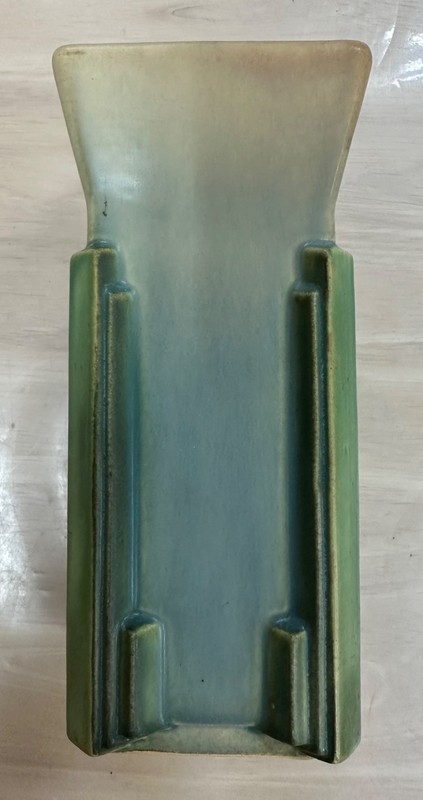 Roseville Futura 1928 Tan Vintage Art Deco  Vase 402-8 Pottery Milk Carton