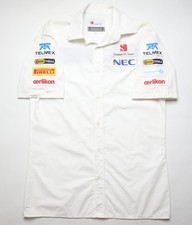 SAUBER F1 TEAM 2013 VINTAGE RACING GREW PIT BUTTON UP SHIRT VTG TOP MENS L LARGE
