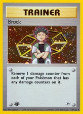 Brock - 15/132 - Pokemon Gym Heroes 1st Edition Holo Rare Card WOTC NM on eBay