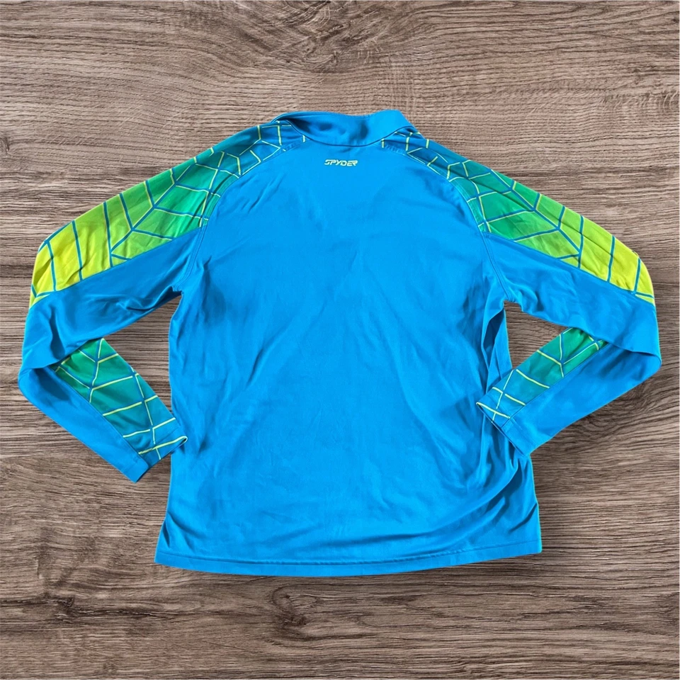 Vintage Spyder Spell Out Spider Web Half Zip Pullover Skiing Top Mens Size M - Image 2 of 4
