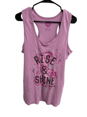 Life Is Good Rise & Shine Scoop Neck Sleep Tank Top Dream Pink Sz XL Lounge NWT